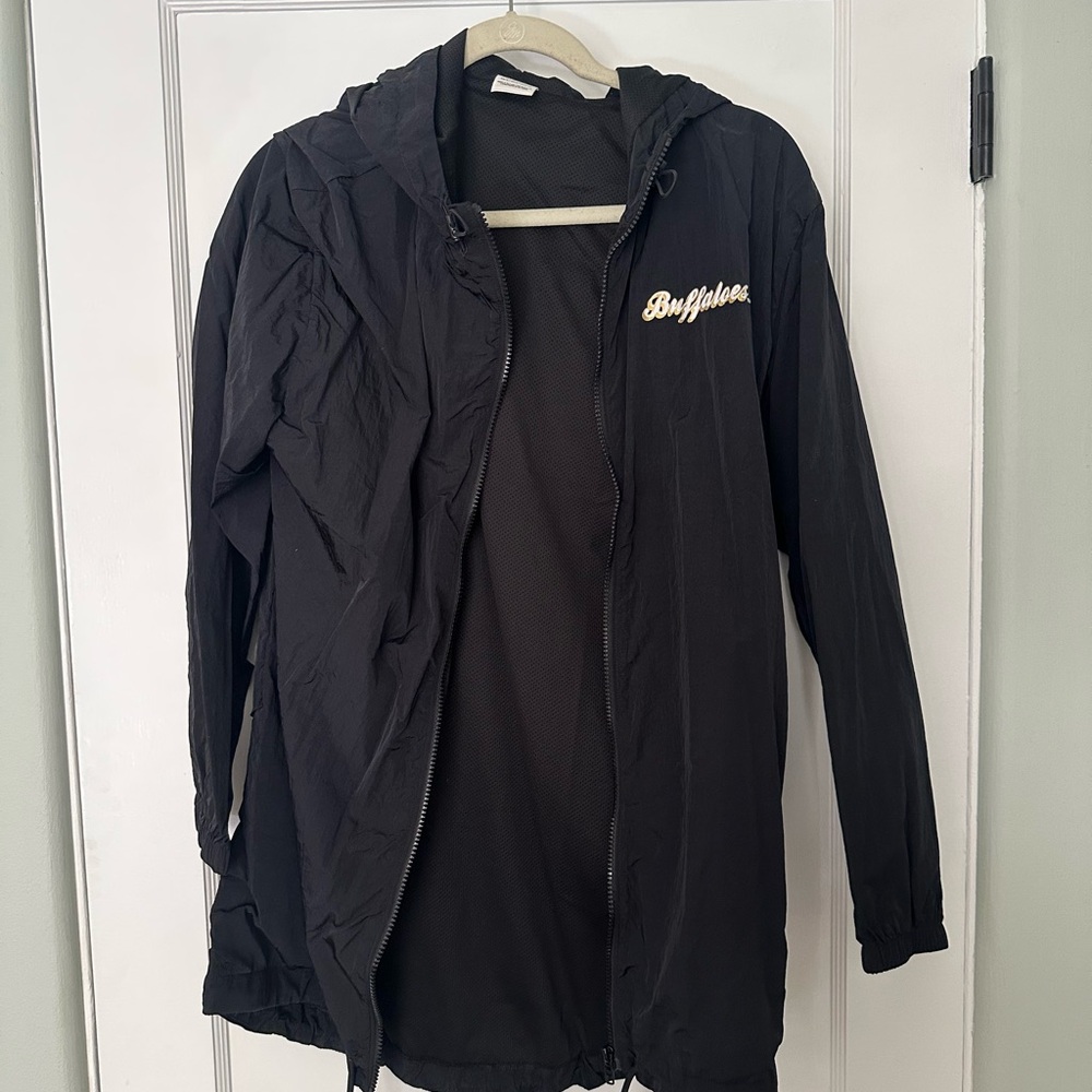 Black Hooded Windbreaker Jacket CU Boulder